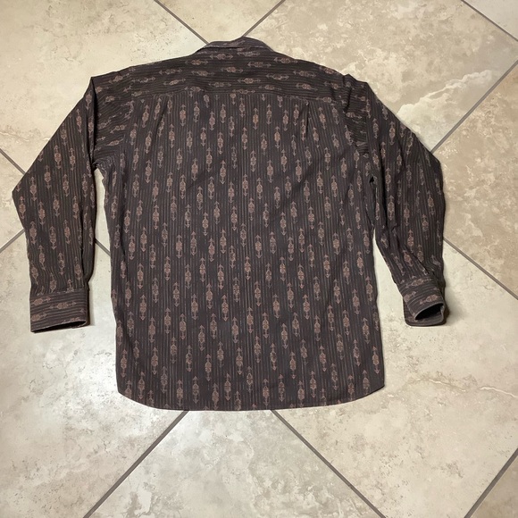 🍒 SHIRT BUTTON DOWN MEN LEAF LONG SLEEVE BROWN LEAVES TREND STYLE CASUAL CHIC - Picture 5 of 9